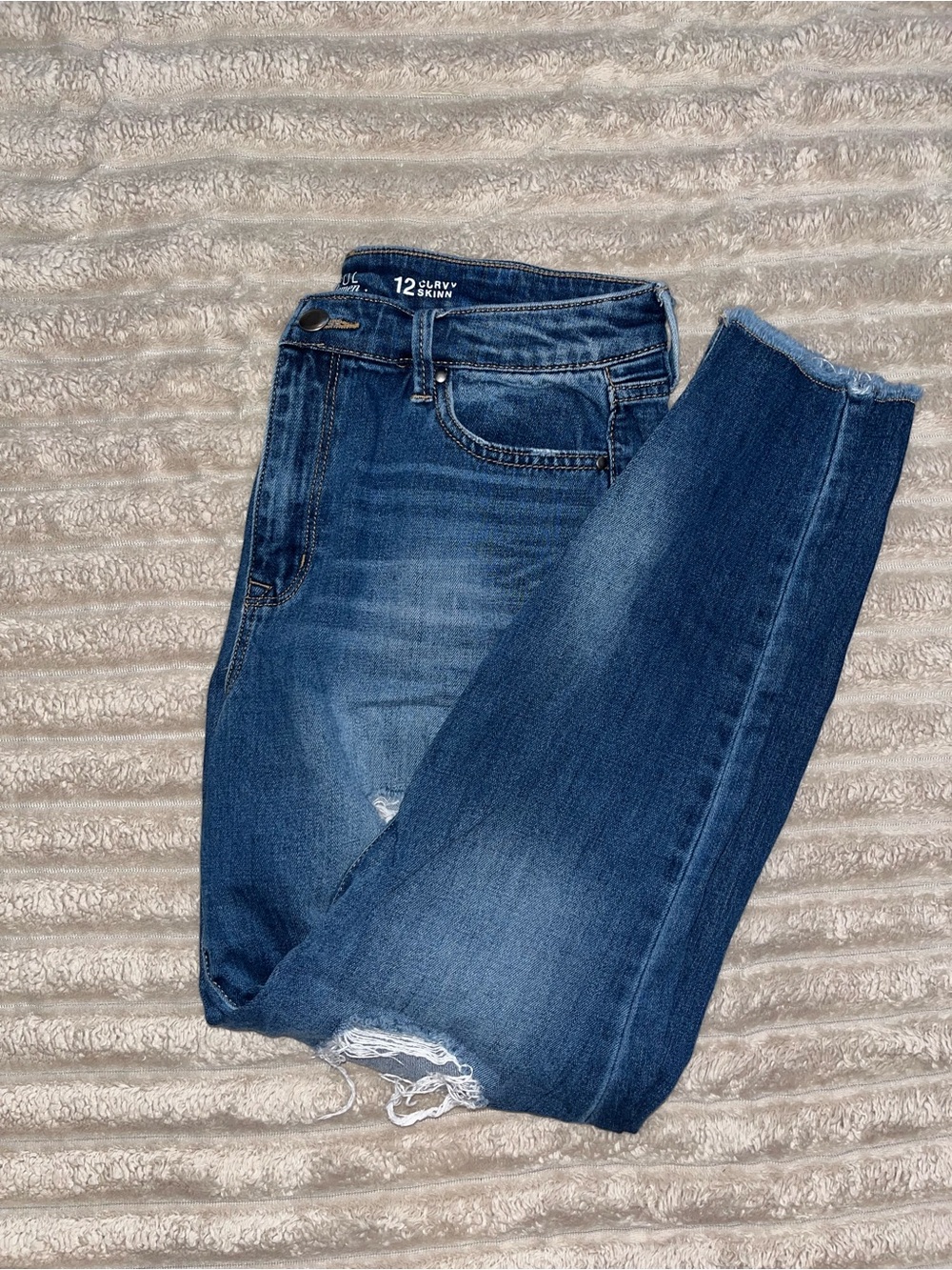 BOLD elements Dark Blue Distressed Skinny Jeans